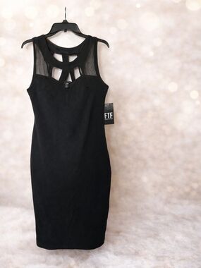 ✨️ Fashion to Figure Black Bodycon Dress Mesh Detail 2X